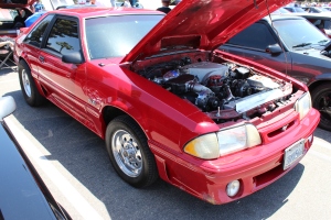 Red Vortech V-3 Supercharged Fox Body Mustang GT