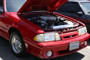 Red Vortech V-3 Supercharged Fox Body Mustang GT