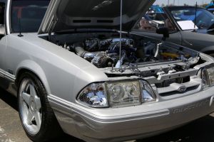 Silver Paxton NOVI 2000 Supercharged Fox Body Mustang
