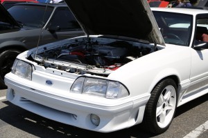 White Vortech V-2 Supercharged Fox Body Mustang GT